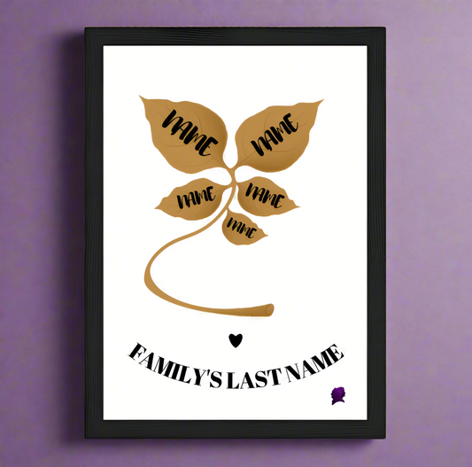 Leaves of Our Legacy - Personalized Family Poster - Wooden Framed